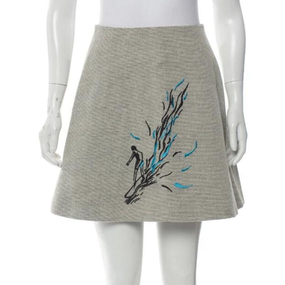 CARVEN Silk-Blend Embroidered Skirt